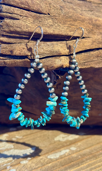 DINEH NATIVE ARTS Turquoise & Sterling Silver Earrings