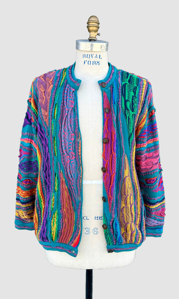 COOGI Vintage 80s Knit Cardigan Sweater • Men's Small