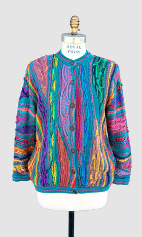 COOGI Vintage 80s Knit Cardigan Sweater • Men's Small