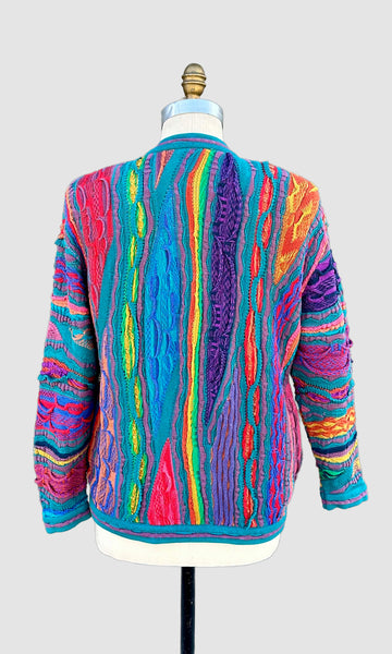 COOGI Vintage 80s Knit Cardigan Sweater • Men's Small