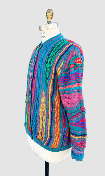 COOGI Vintage 80s Knit Cardigan Sweater • Men's Small