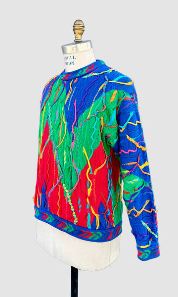 COOGI Vintage 80s Knit Crewneck Sweater • Men's Short/Small