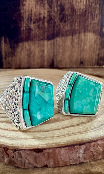 GLACIER MOUNTAIN AQUAMARINE Turquoise & Silver Ring • Size 10