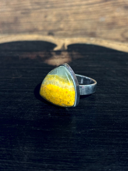 BUMBLEBEE JASPER Sterling Silver Ring • Size 8