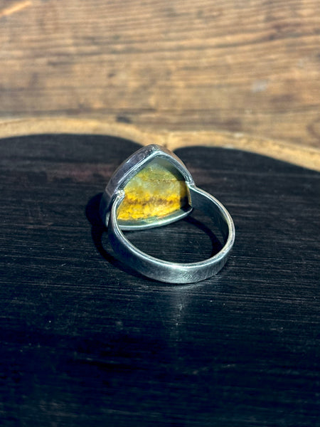 BUMBLEBEE JASPER Sterling Silver Ring • Size 8