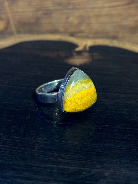 BUMBLEBEE JASPER Sterling Silver Ring • Size 8