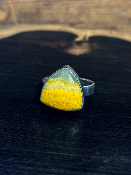 BUMBLEBEE JASPER Sterling Silver Ring • Size 8