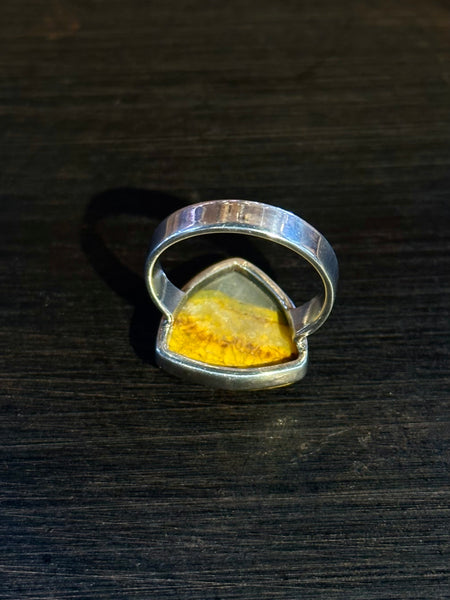 BUMBLEBEE JASPER Sterling Silver Ring • Size 8