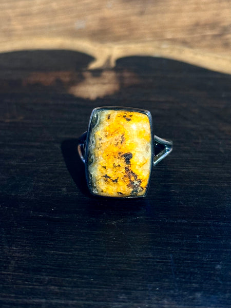 BUMBLEBEE JASPER Sterling Silver Ring 26R52 • Size 7