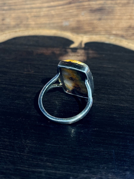 BUMBLEBEE JASPER Sterling Silver Ring 26R52 • Size 7