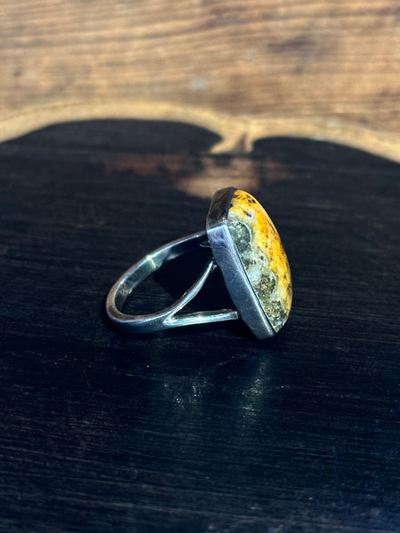 BUMBLEBEE JASPER Sterling Silver Ring 26R52 • Size 7