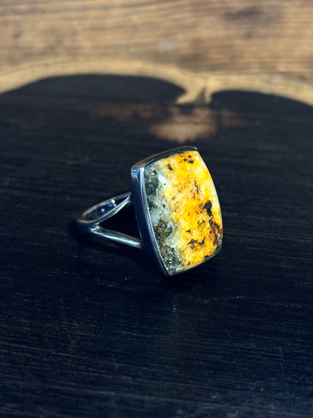 BUMBLEBEE JASPER Sterling Silver Ring 26R52 • Size 7