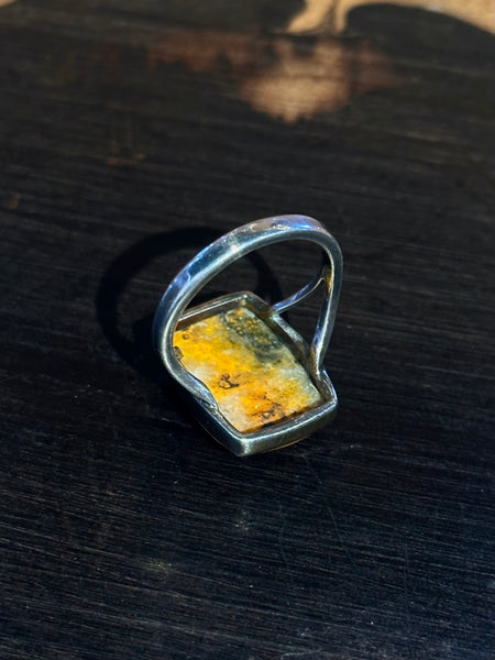 BUMBLEBEE JASPER Sterling Silver Ring 26R52 • Size 7