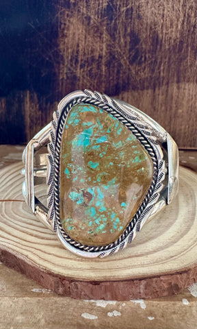 TURQUOISE BOULDER M. ThomasJ r. Navajo Cuff • 130g