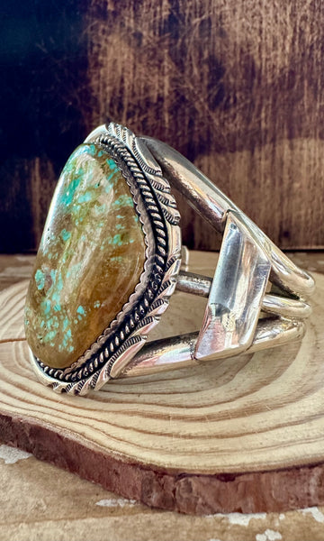 TURQUOISE BOULDER M. ThomasJ r. Navajo Cuff • 130g