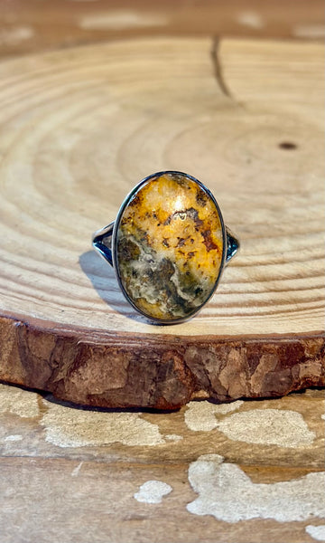 OVAL JASPER Sterling Silver Ring 26R54 • Size 9