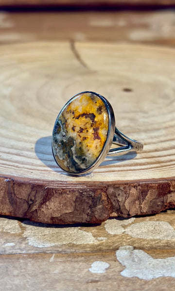OVAL JASPER Sterling Silver Ring 26R54 • Size 9