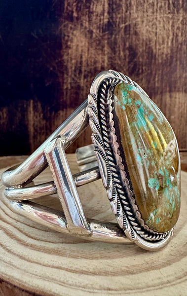 TURQUOISE BOULDER M. ThomasJ r. Navajo Cuff • 130g