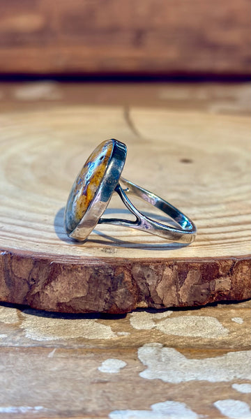 OVAL JASPER Sterling Silver Ring 26R54 • Size 9