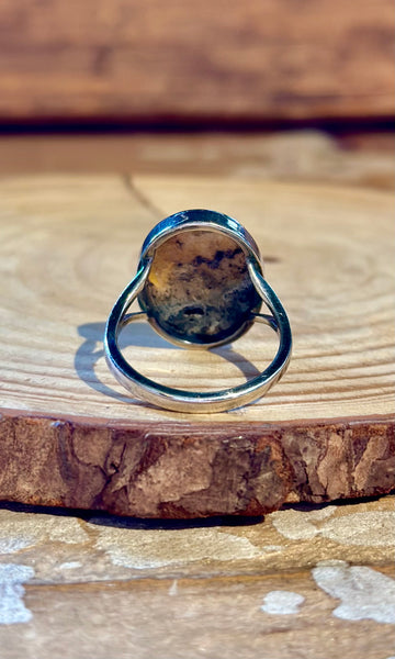 OVAL JASPER Sterling Silver Ring 26R54 • Size 9