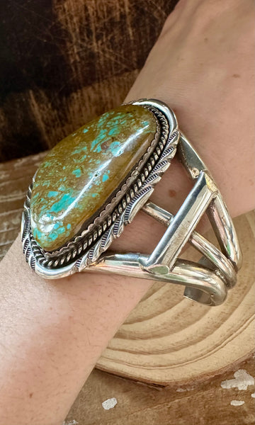 TURQUOISE BOULDER M. ThomasJ r. Navajo Cuff • 130g