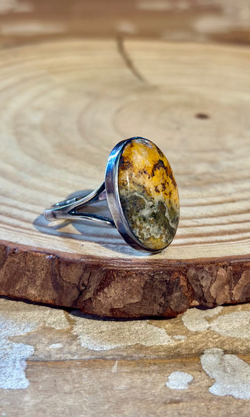OVAL JASPER Sterling Silver Ring 26R54 • Size 9