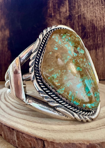 TURQUOISE BOULDER M. ThomasJ r. Navajo Cuff • 130g