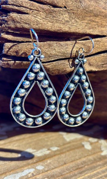MEXICAN SILVER Teardrop Bubble Earrings