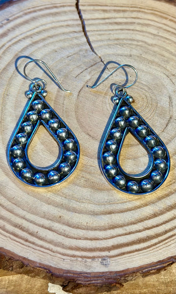 MEXICAN SILVER Teardrop Bubble Earrings