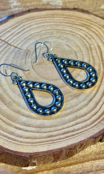 MEXICAN SILVER Teardrop Bubble Earrings