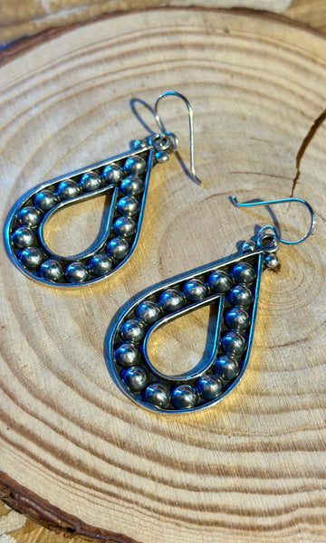 MEXICAN SILVER Teardrop Bubble Earrings