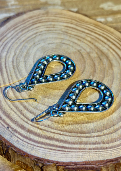 MEXICAN SILVER Teardrop Bubble Earrings
