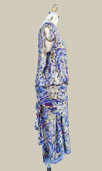 GATSBY 20s I.MAGNIN Parisian Floral Lamé Dress • Medium