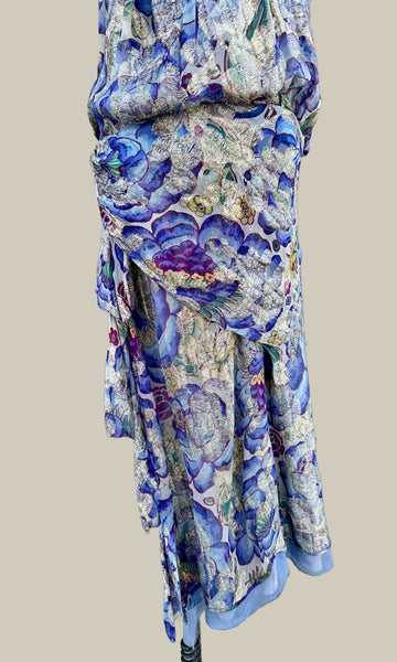 GATSBY 20s I.MAGNIN Parisian Floral Lamé Dress • Medium
