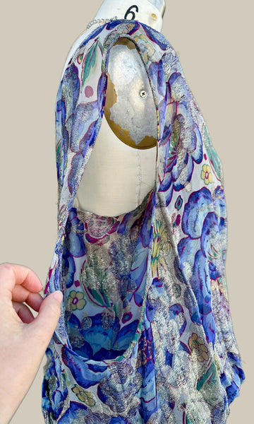 GATSBY 20s I.MAGNIN Parisian Floral Lamé Dress • Medium