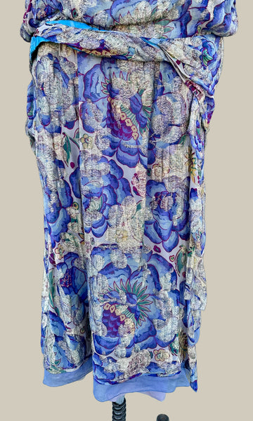 GATSBY 20s I.MAGNIN Parisian Floral Lamé Dress • Medium