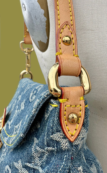 LOUIS VUITTON 2005 Pleaty Denim Mini Shoulder Bag LS01