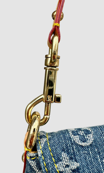 LOUIS VUITTON 2005 Pleaty Denim Mini Shoulder Bag LS01