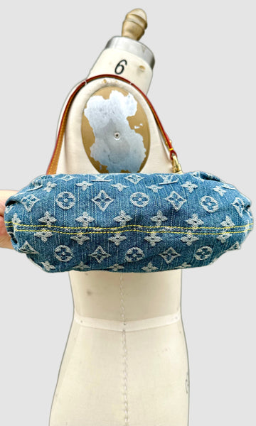 LOUIS VUITTON 2005 Pleaty Denim Mini Shoulder Bag LS01