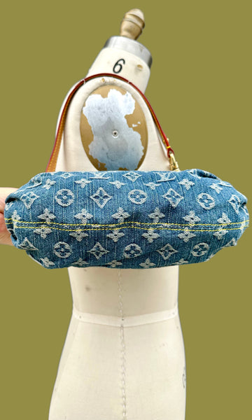 LOUIS VUITTON 2005 Pleaty Denim Mini Shoulder Bag LS01