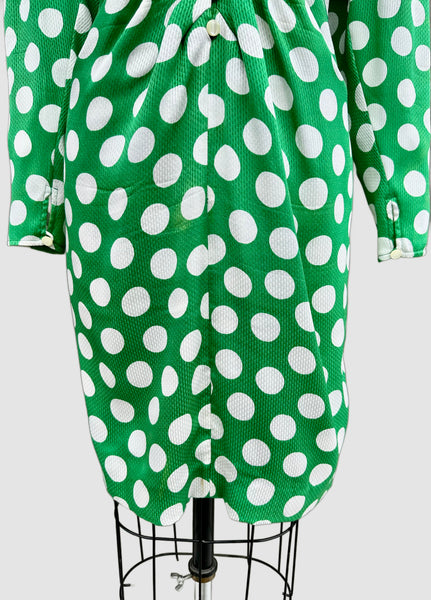 EMANUEL UNGARO Parallèle Paris Vintage 80s Polka Dot Dress • Medium