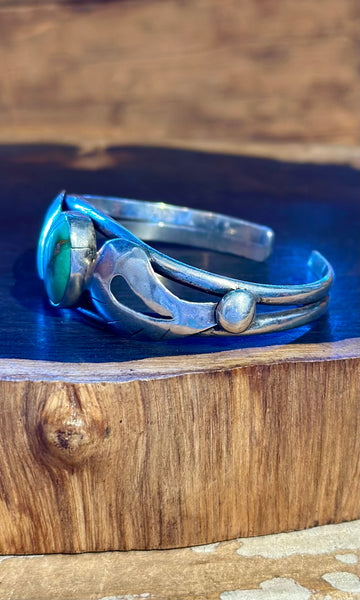 VINTAGE 60s/70s Silver and Turquoise Cuff