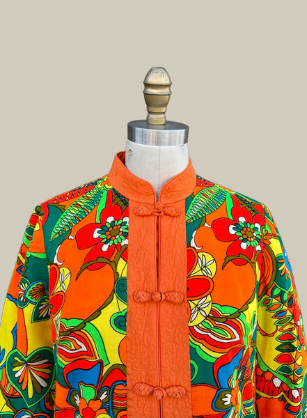 CHARLES & CO VINTAGE 60s Psychedelic Kimono • Medium