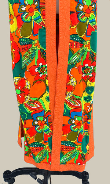 CHARLES & CO VINTAGE 60s Psychedelic Kimono • Medium