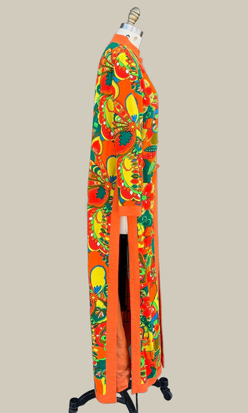 CHARLES & CO VINTAGE 60s Psychedelic Kimono • Medium