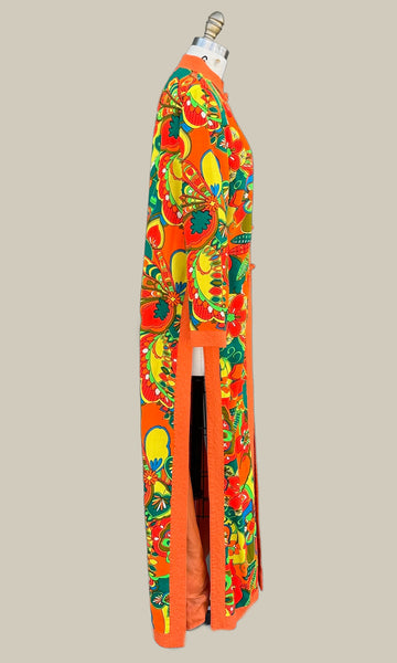CHARLES & CO 60s Psychedelic Dress Kimono • Medium