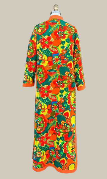 CHARLES & CO 60s Psychedelic Dress Kimono • Medium