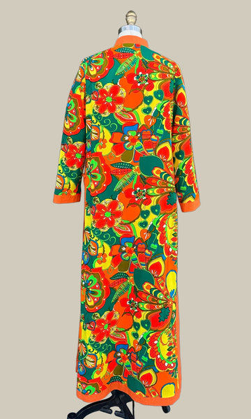 CHARLES & CO VINTAGE 60s Psychedelic Kimono • Medium