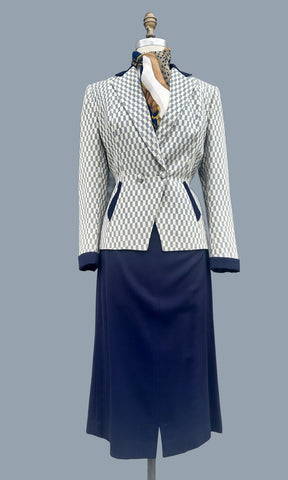 DAVID GAINES 1940s Gabardine Check Two Tone Suit  • Sm/Med