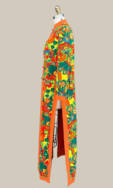 CHARLES & CO 60s Psychedelic Dress Kimono • Medium